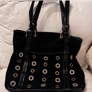 Kathy gold rhinestone velvet bag